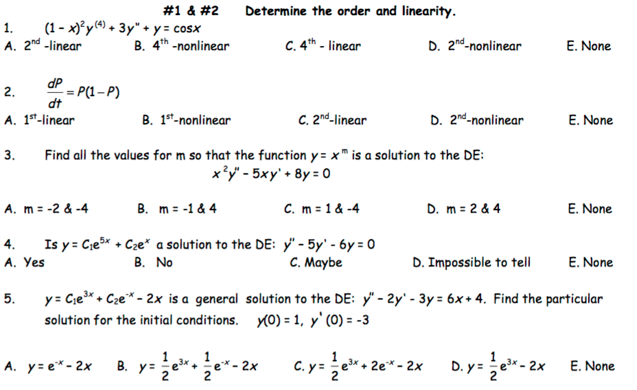 solved-determine-the-order-and-linearity-1-x-2-y-4-chegg