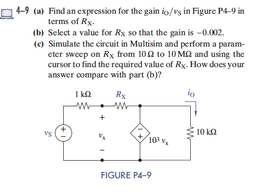 Solved (a) Find an expression for the gain i_O/v_S in Figure | Chegg.com