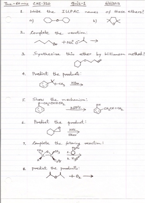 Solved Write the IUPAC names of these ethers? 2. Complete | Chegg.com