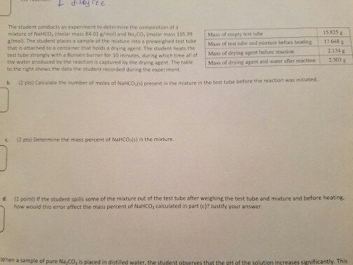 Solved The student conducts an experiment to determine the | Chegg.com