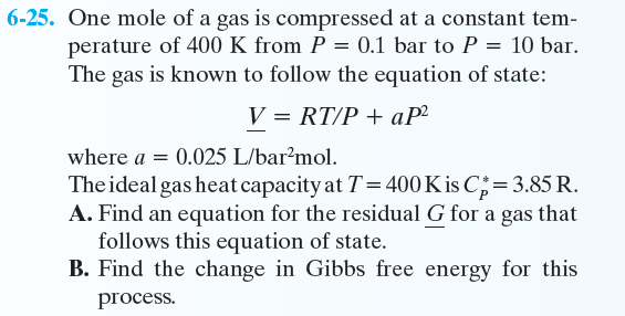 One mole of a gas is compressed at a constant | Chegg.com