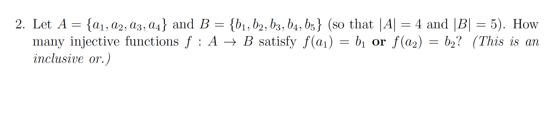 Solved Let A = {a_1, A_2, A_3, A_4} And B = {b_1, B_2, B_3, | Chegg.com