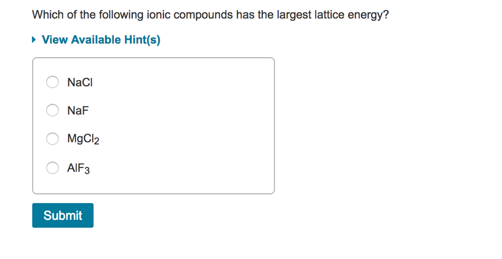 lattice energy of nacl 8
