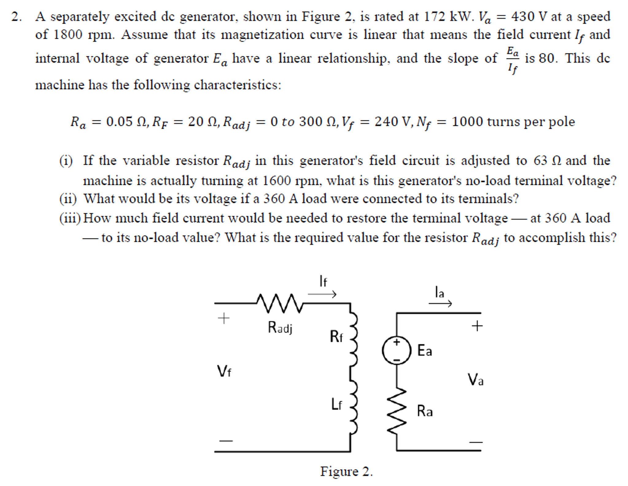 solved-a-separately-excited-dc-generator-shown-in-figure-2-chegg