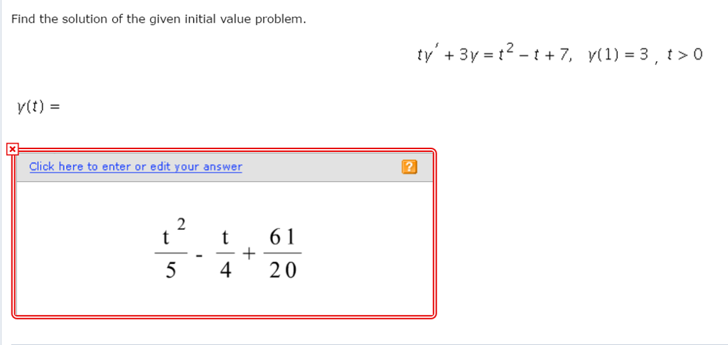 Solved Find The Solution Of The Given Initial Value Problem Chegg Solved Find The Solution Of The Given Initial Value Problem Chegg