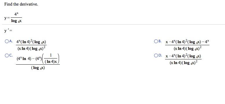 solved-find-the-derivative-y-4x-log-4x-y-4x-ln-chegg