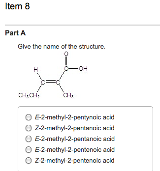 Solved Item 8 Part A Give the name of the structure. C OH | Chegg.com