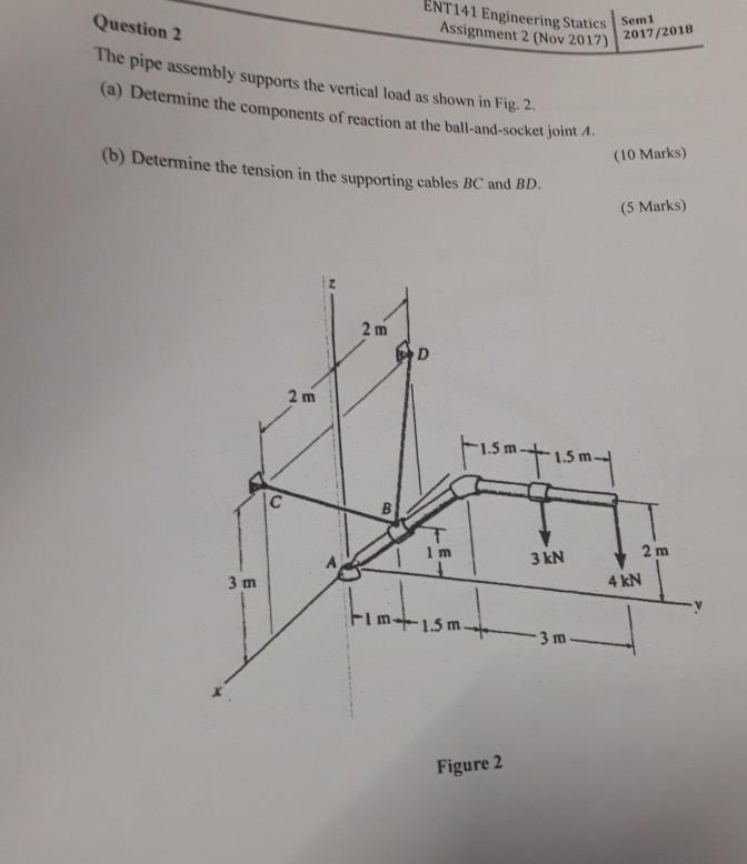 Solved ENT141 Engineering Statics 7/2018 Question 2 | Chegg.com