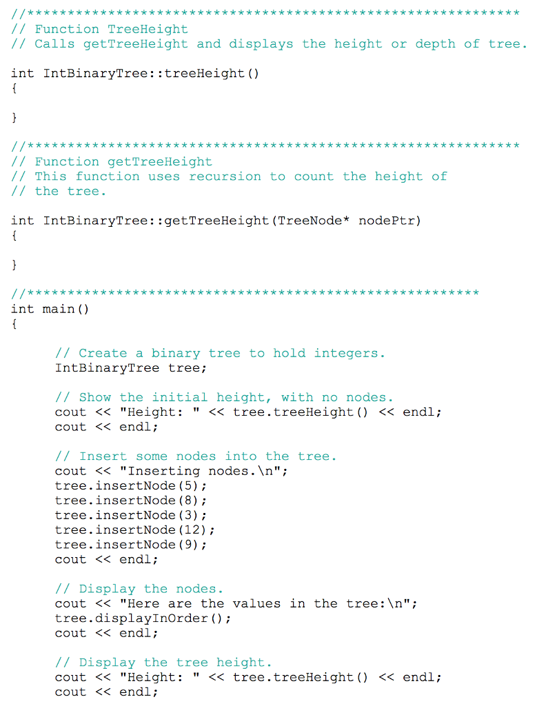 Solved Complete The Program Below And Implement The Routines 