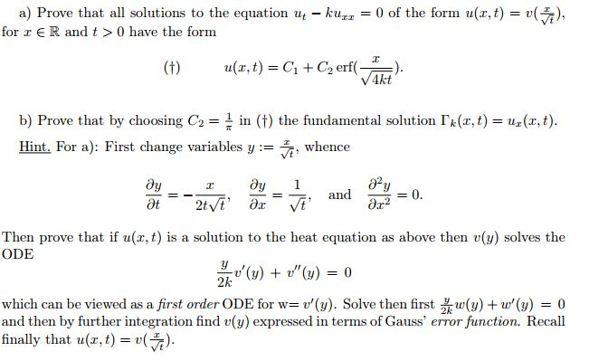 Solved Prove that all solutions to the equation u_t - ku_xx | Chegg.com