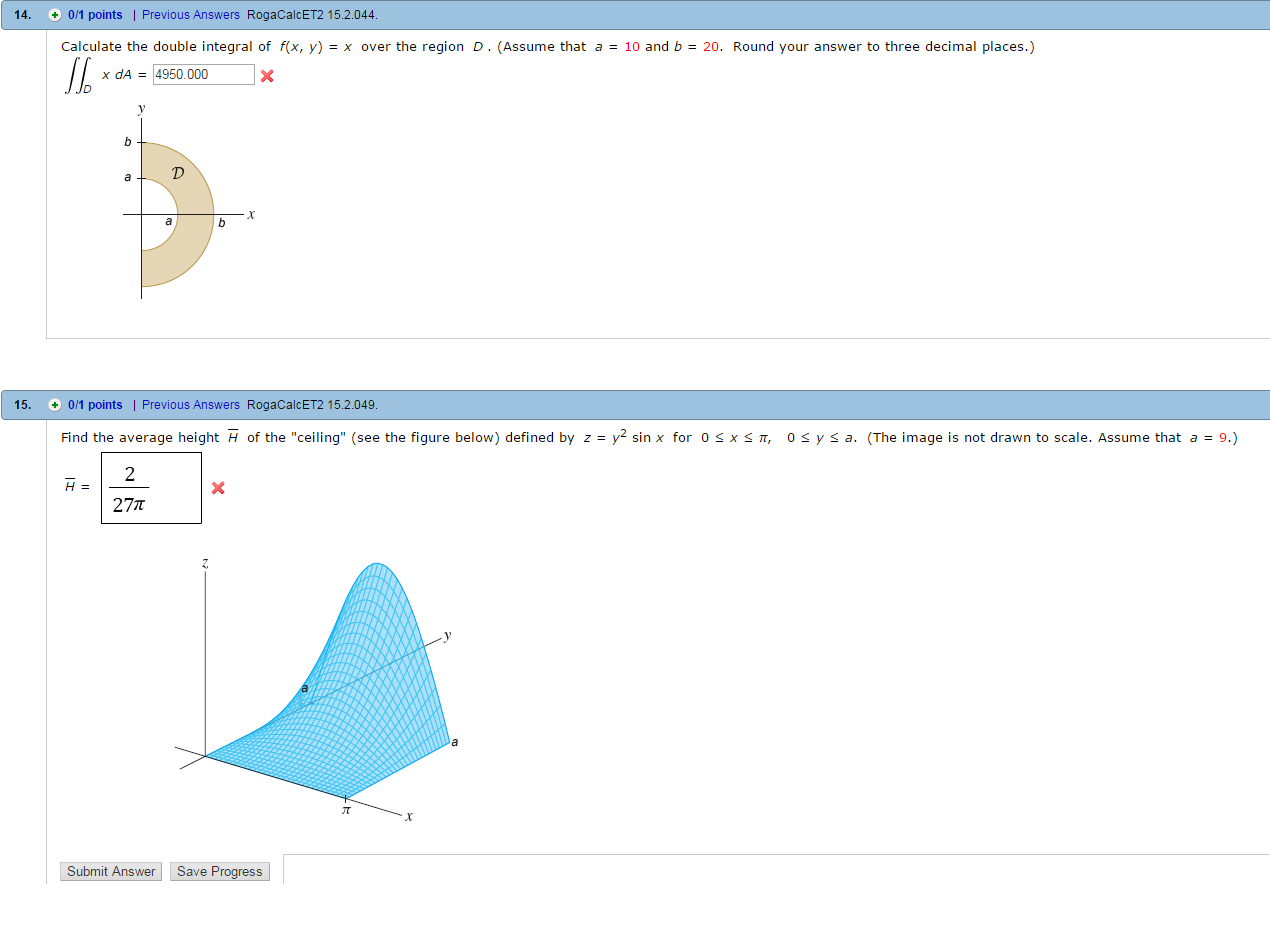 Solved Calculate The Double Integral Of F(x, Y) = X Over The | Chegg.com