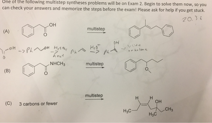 organic synthesis problems chemsheets answers