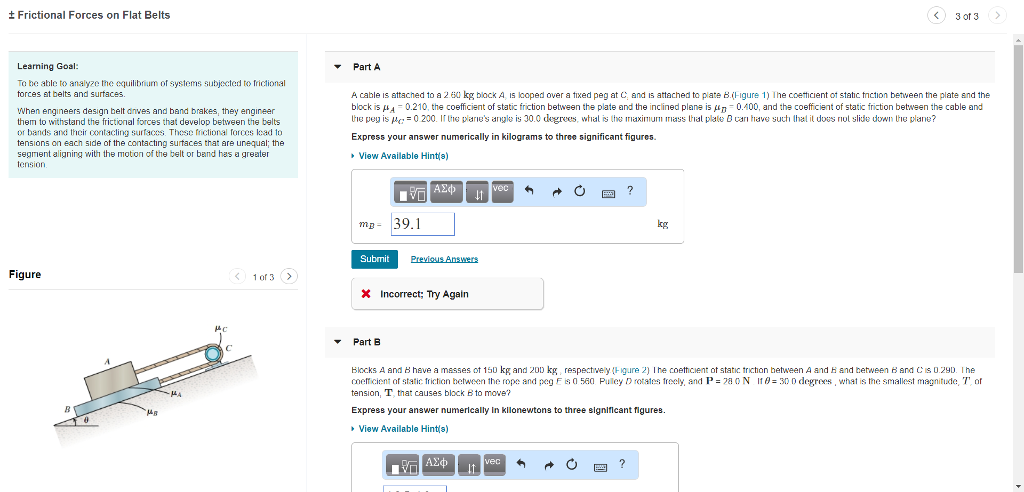 Solved + Frictional Forces on Flat Belts 3013 Learning Goal: | Chegg.com