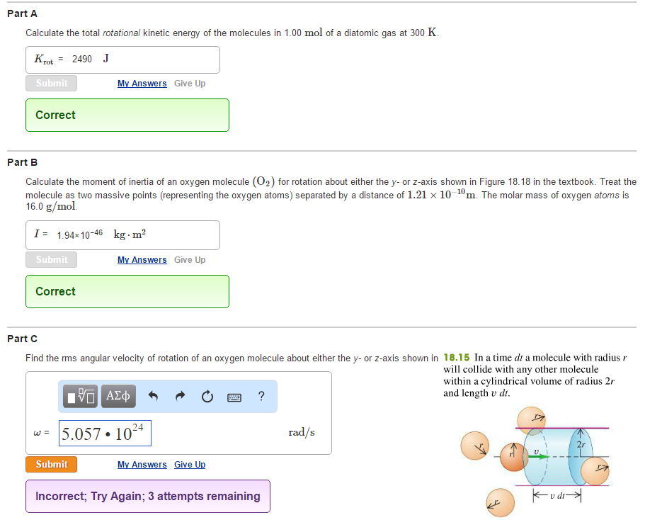 Solved Part A Calculate the total rotational kinetic energy | Chegg.com