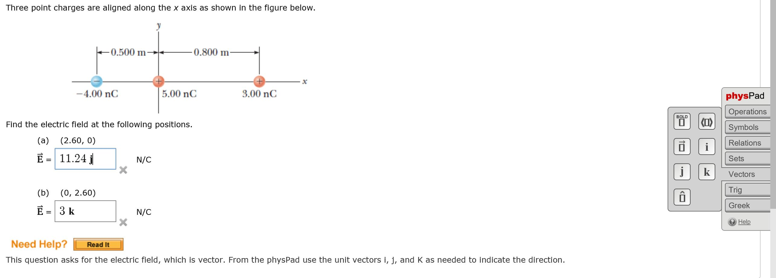 Solved Three Point Charges Are Aligned Along The X Axis As | Chegg.com