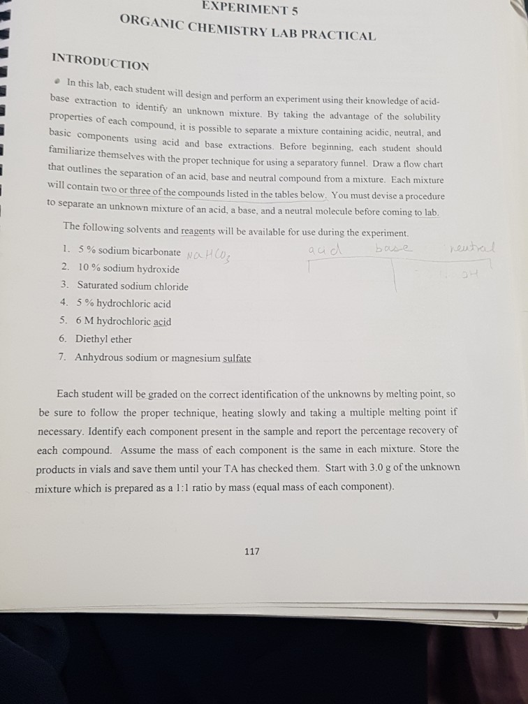 Solved EXPERIMENT 5 ORGANIC CHEMISTRY LAB PRACTICAL | Chegg.com