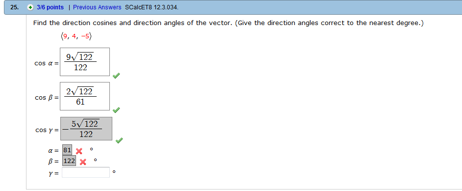 Solved Find The Direction Cosines And Direction Angles Of | Chegg.com