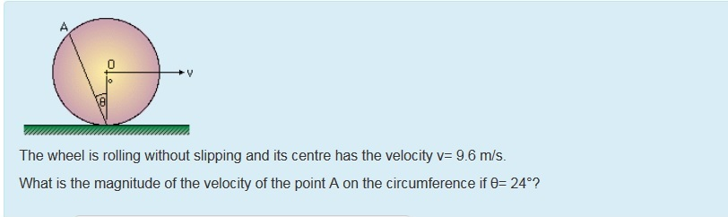 Solved The wheel is rolling without slipping and its center | Chegg.com