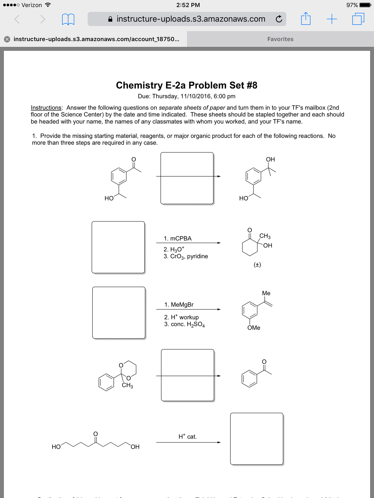 Solved Provide The Missing Starting Material, Reagents, Or | Chegg.com