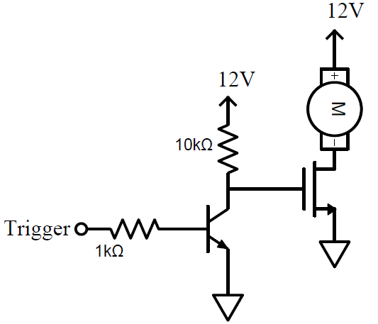 Solved The following circuit is used to switch on a motor | Chegg.com