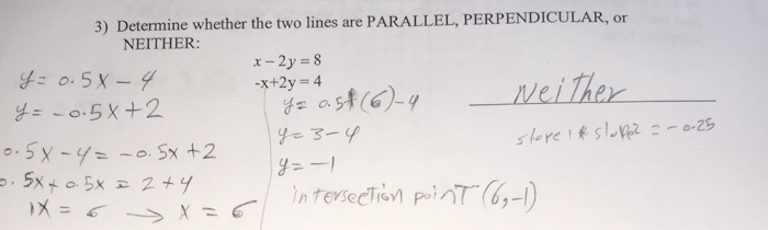 Solved 3) Determine whether the two lines are PARALLEL, | Chegg.com