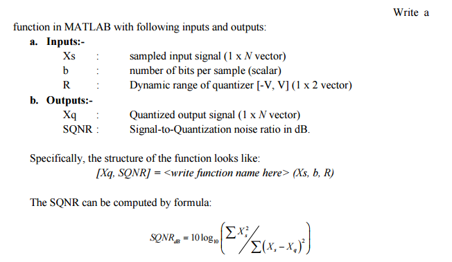Function in MATLAB with following inputs and outputs: | Chegg.com