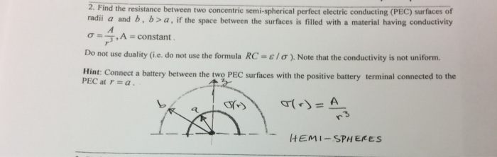 Solved Find the resistance between two concentric | Chegg.com