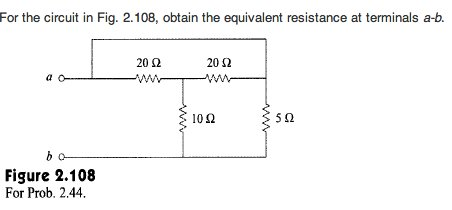 Solved For the circuit in Fig. 2.108, obtain the equivalent | Chegg.com