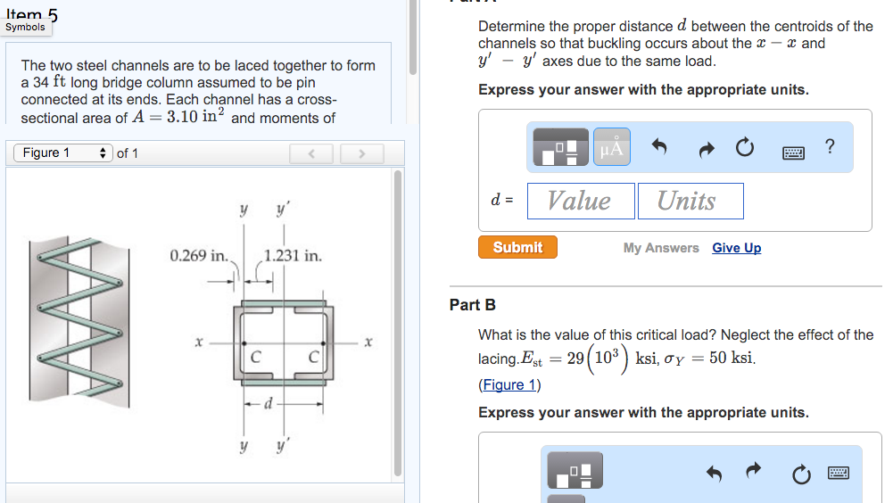 solved-the-two-steel-channels-are-to-be-laced-together-to-chegg