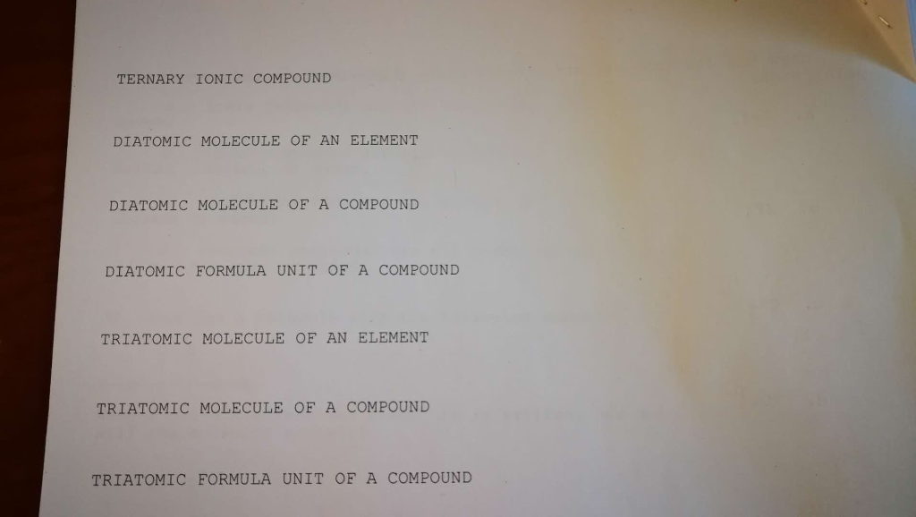 Solved TERNARY IONIC COMPOUND D ATOMIC MOLECULE OF AN Chegg