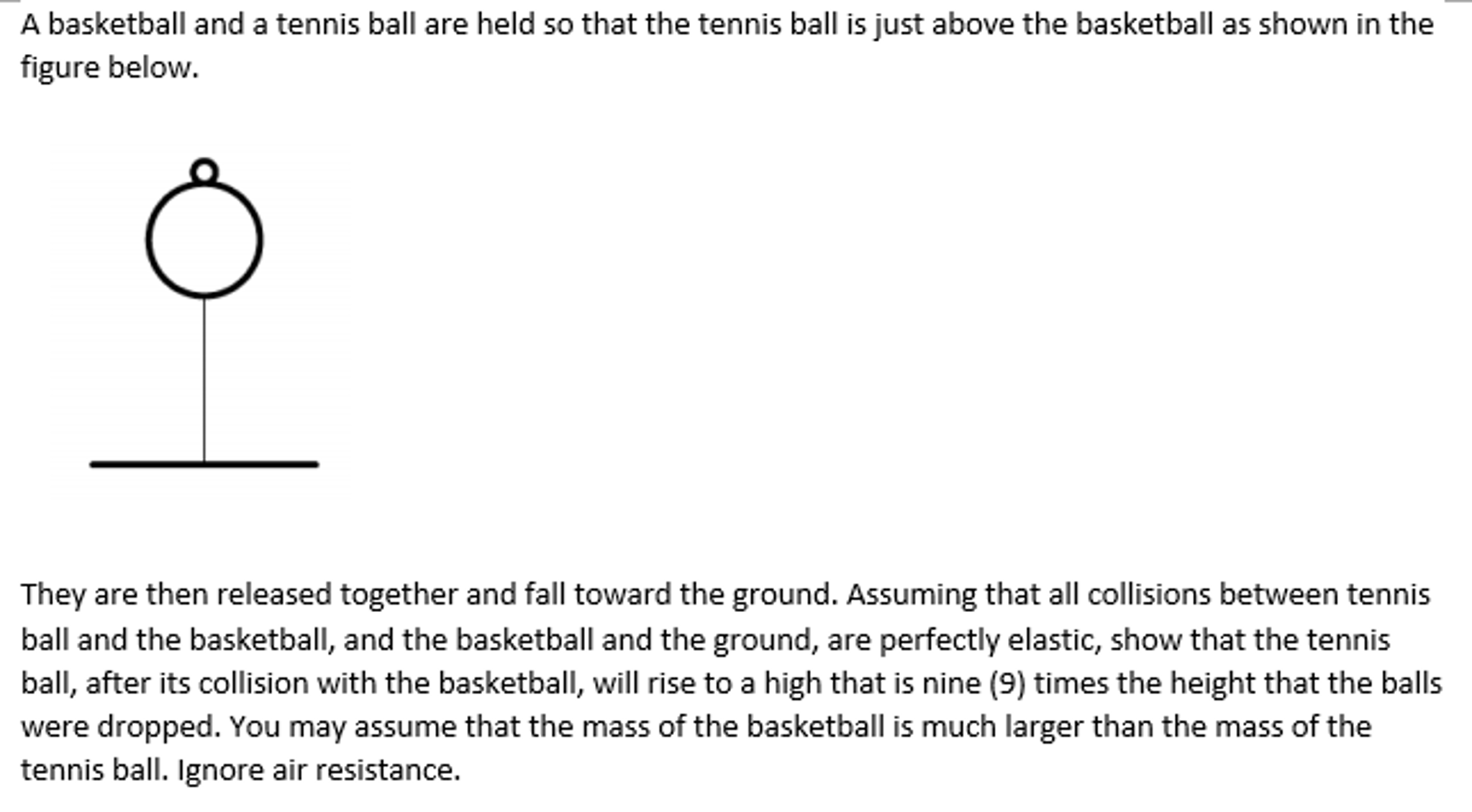 Solved A basketball and a tennis ball are held so that the