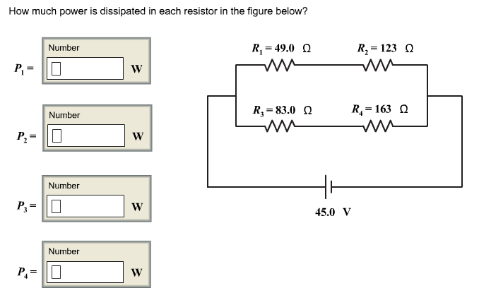 Solved How Much Power Is Dissipated In Each Resistor In The | Chegg.com