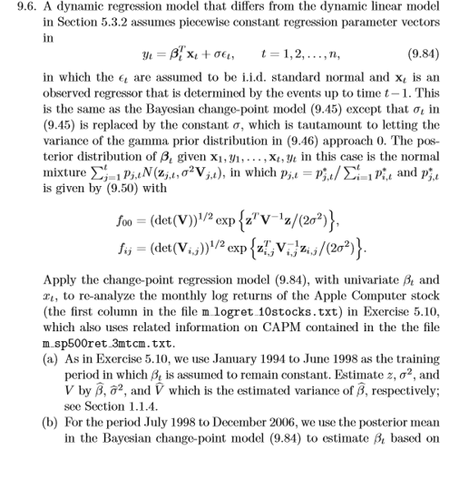 A dynamic regression model that differs from the | Chegg.com