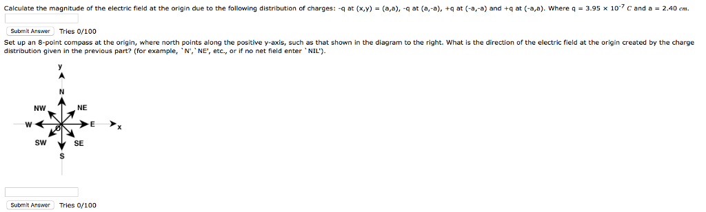 Solved 1) Calculate the magnitude of the electric field at | Chegg.com