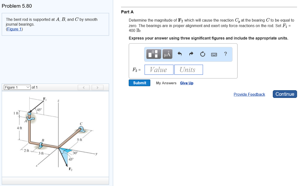 Solved Problem 5.80 Part A The bent rod is supported at A, | Chegg.com