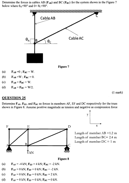 Solved Determine the forces in cables AB (FAB) and BC (FBC) | Chegg.com