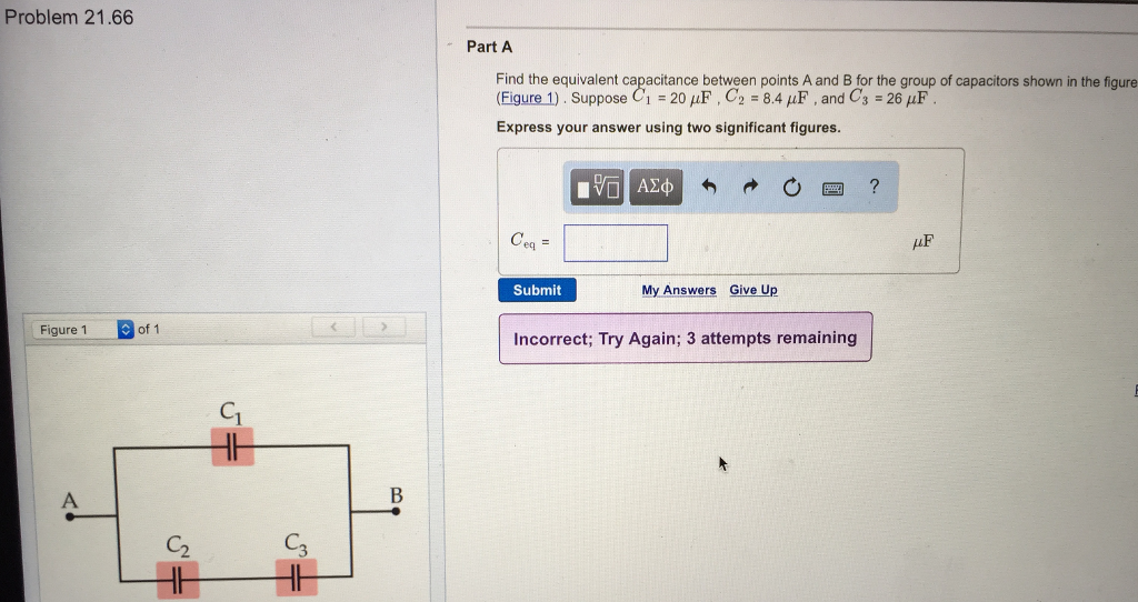 Solved Find The Equivalent Capacitance Between Points A And | Chegg.com