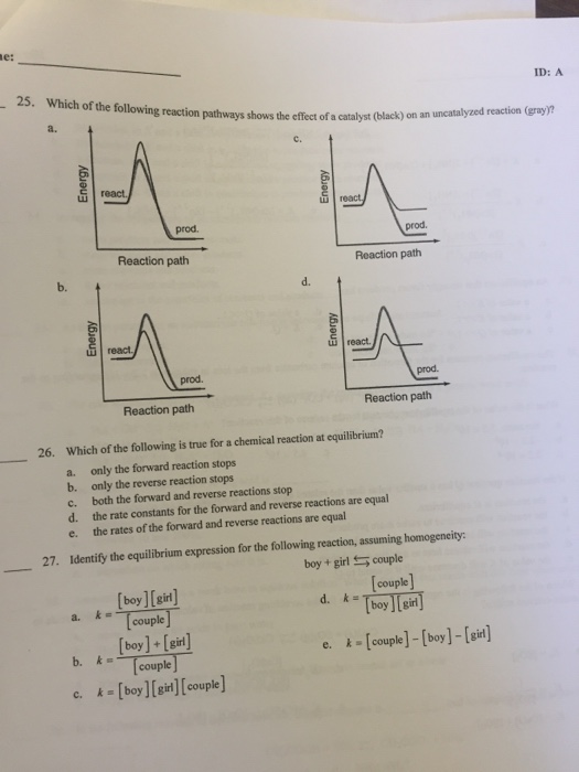 Solved Which of the following reaction pathways shows the | Chegg.com