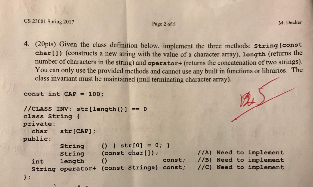 Solved only finish the question2 but string class give in | Chegg.com
