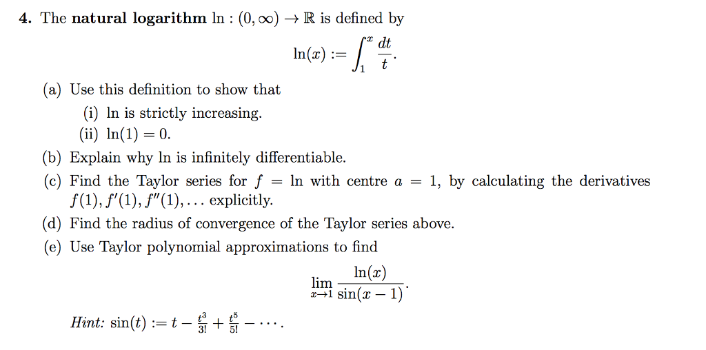 solved-the-natural-logarithm-ln-0-infinity-r-is-defined-chegg