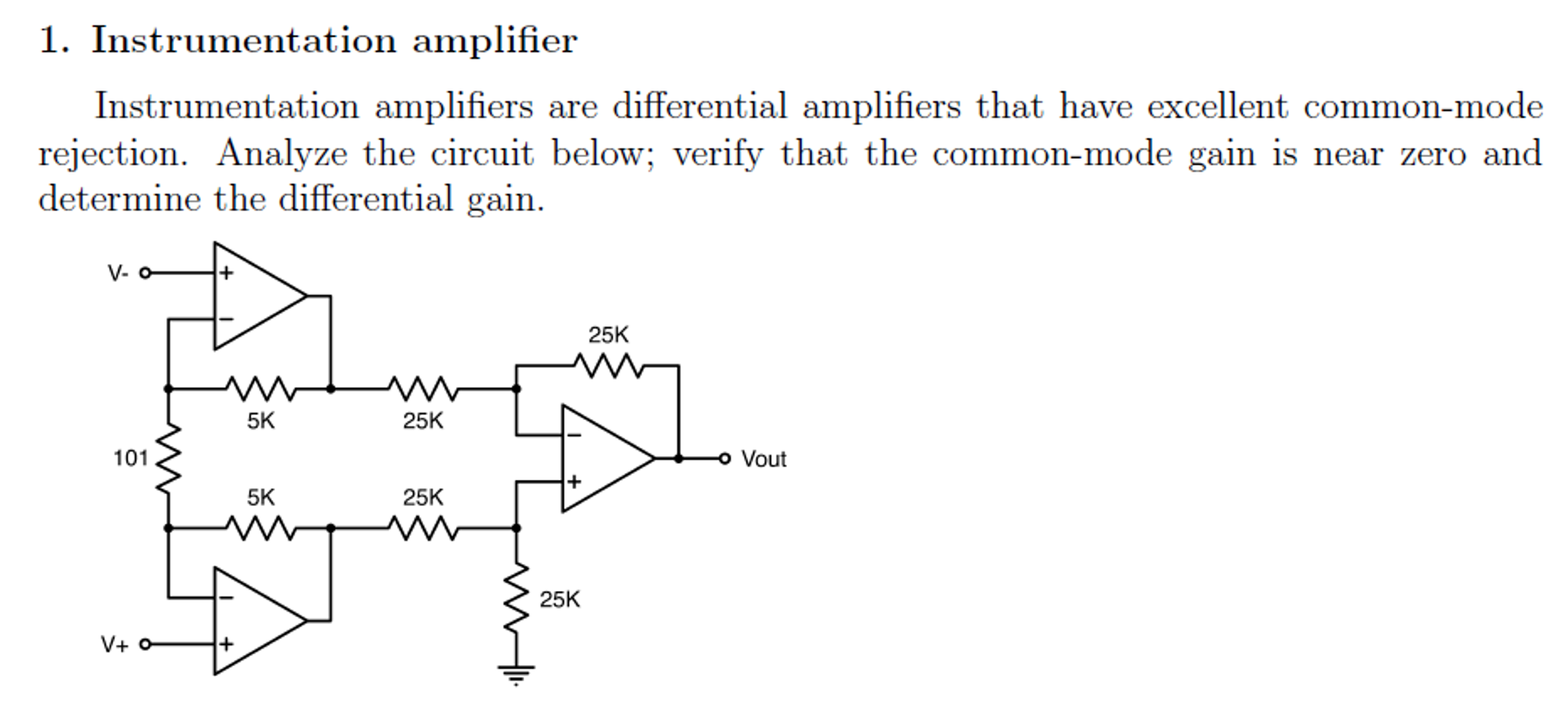 Solved Instrumentation amplifier Instrumentation amplifiers