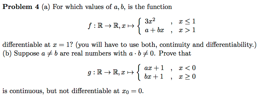 Solved Problem 4 (a) For Which Values Of A, B, Is The | Chegg.com