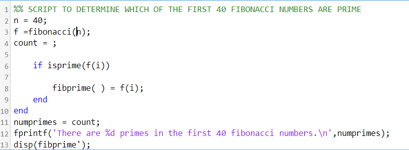 Solved Matlab help. What would I put in line 4,5 and 8 to | Chegg.com