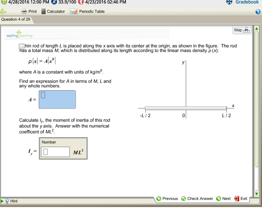 Solved 4/28/2016 12:00 PM A 33.9/100 f 4/23/2016 02:46 PM | Chegg.com