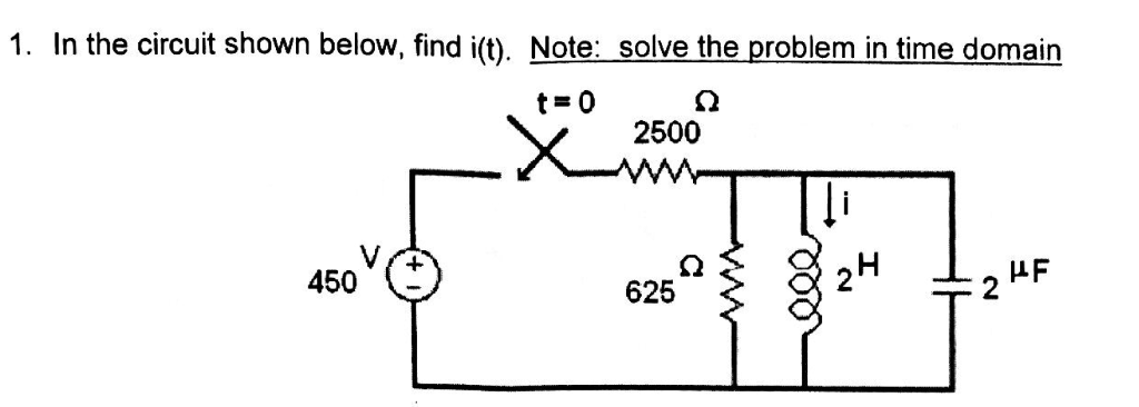 Solved In The Circuit Shown Below, Find I(t). | Chegg.com