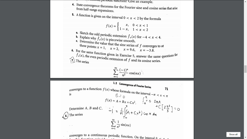 Solved State convergence theorems for the Fourier sine and | Chegg.com