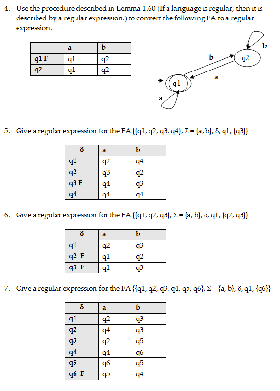 Solved Convert FA To Regular Expression, And Give The | Chegg.com