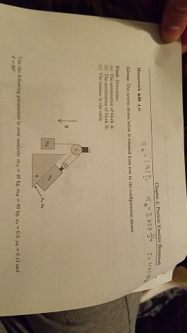 Solved The system shown below is released from rest in the | Chegg.com