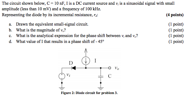 Solved The circuit shown below, C = 10 nF, I is a DC current | Chegg.com