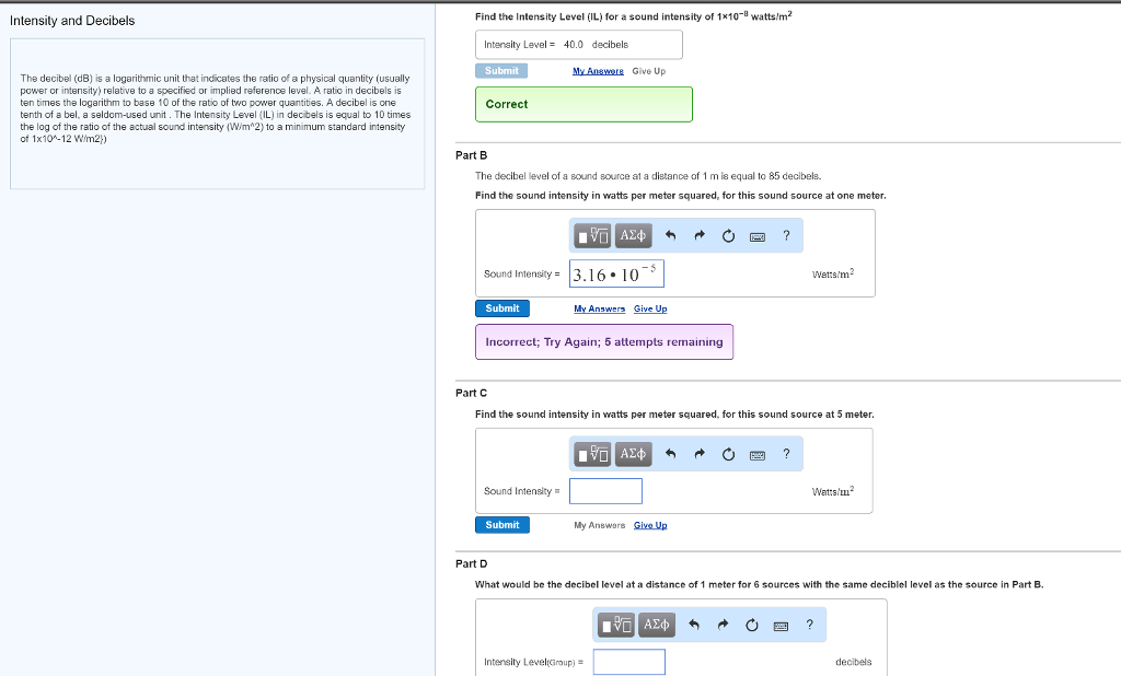 Intensity Of Sound Decibels Worksheet Answers